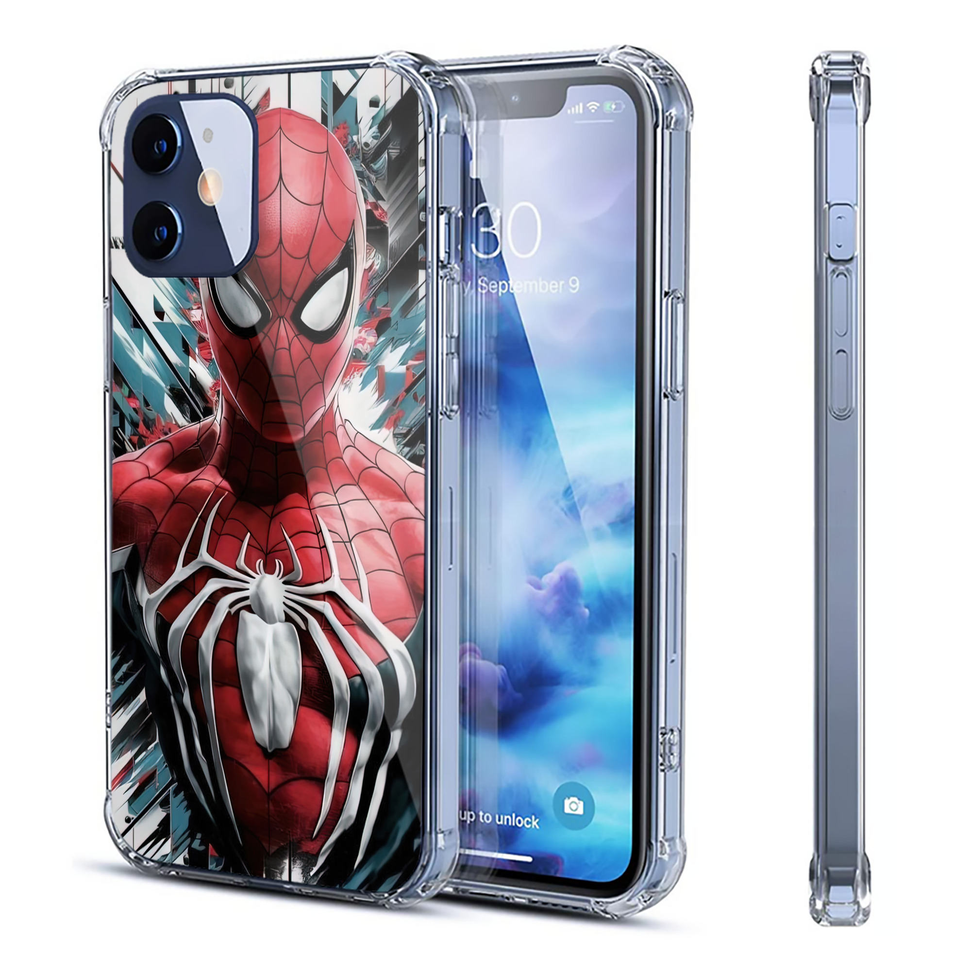 （画像用） Spider Man スパイダーマン 【iPhone 12シリーズ対応】透明スマホケース（クリアソフトケース）